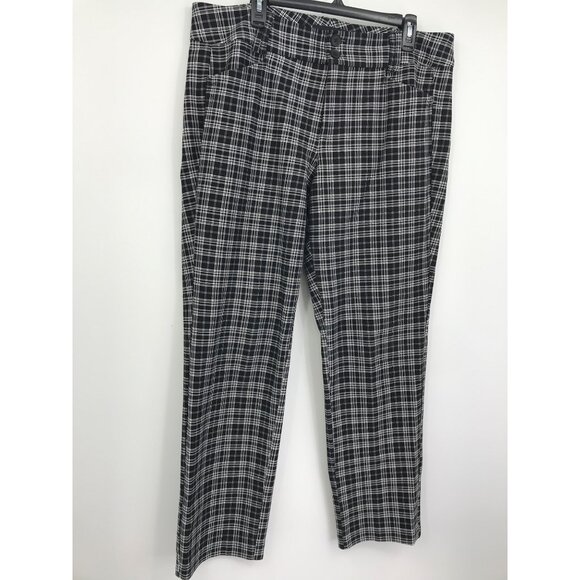 Torrid Trouser Straight Plaid Pant Black White Size 16R - Picture 2 of 6
